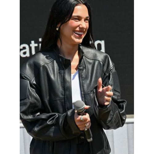 Dua Lipa Goodwood Festival Leather Jacket Dua Lipa Goodwood Festival Leather Jacket